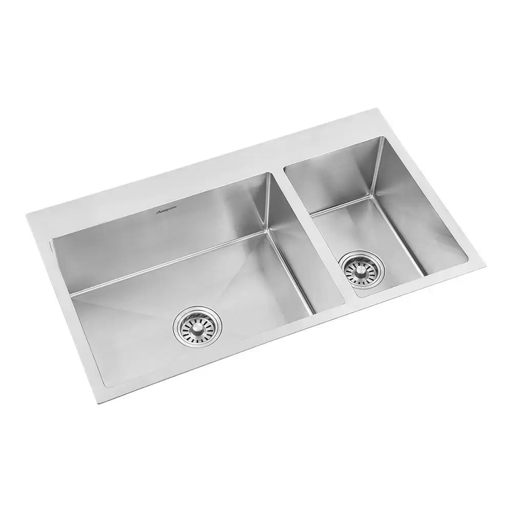 Anupam Royale Designer Stainless Steel 304 Double Bowl Kitchen Sink Waste Coupling - Satin (34 L x 20 W x 9 D) Inch