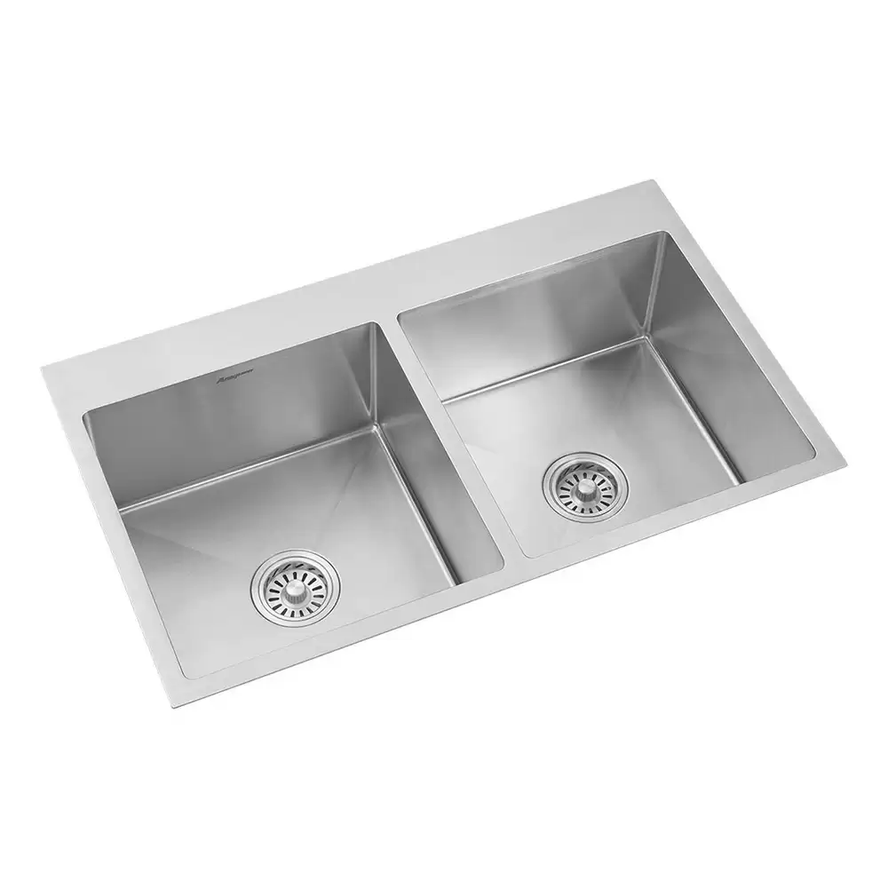 Anupam Royale Designer Stainless Steel 304 Double Bowl Kitchen Sink Waste Coupling - Satin (33 L x 20 W x 9 D) Inch