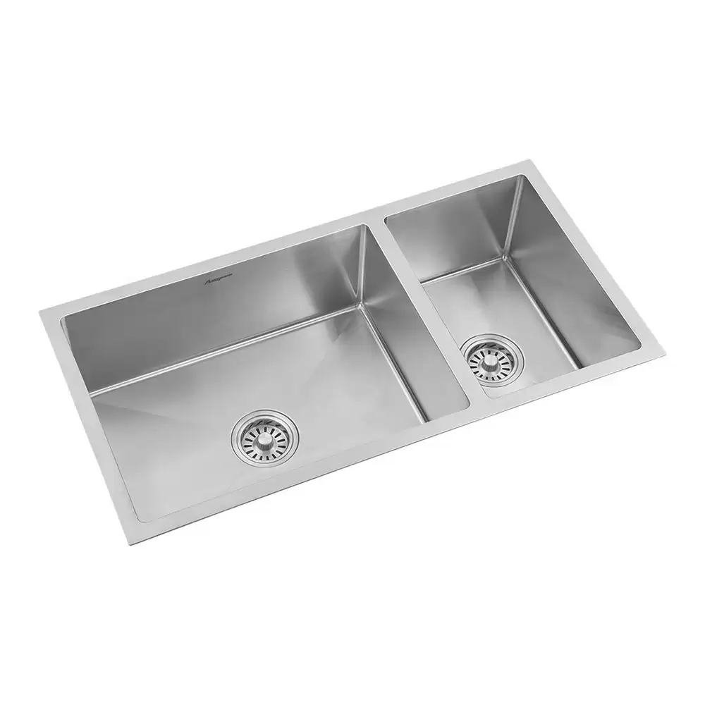 Anupam Royale Designer Stainless Steel 304 Double Bowl Kitchen Sink Waste Coupling - Satin (34 L x 17.5 W x 9 D) Inch