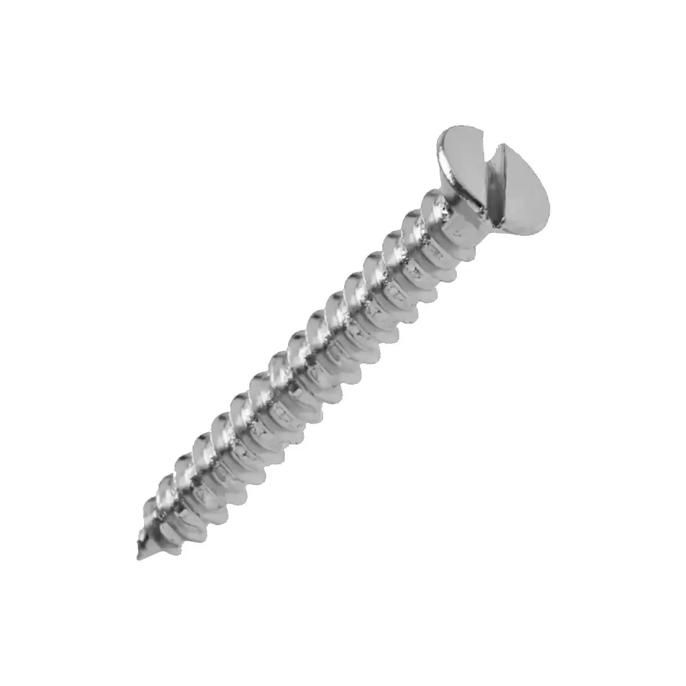 Suzu ST012 Stainless Steel CSK Slotted Self Tapping Screw (6x16) mm - Nickel Finish (700 Pcs)