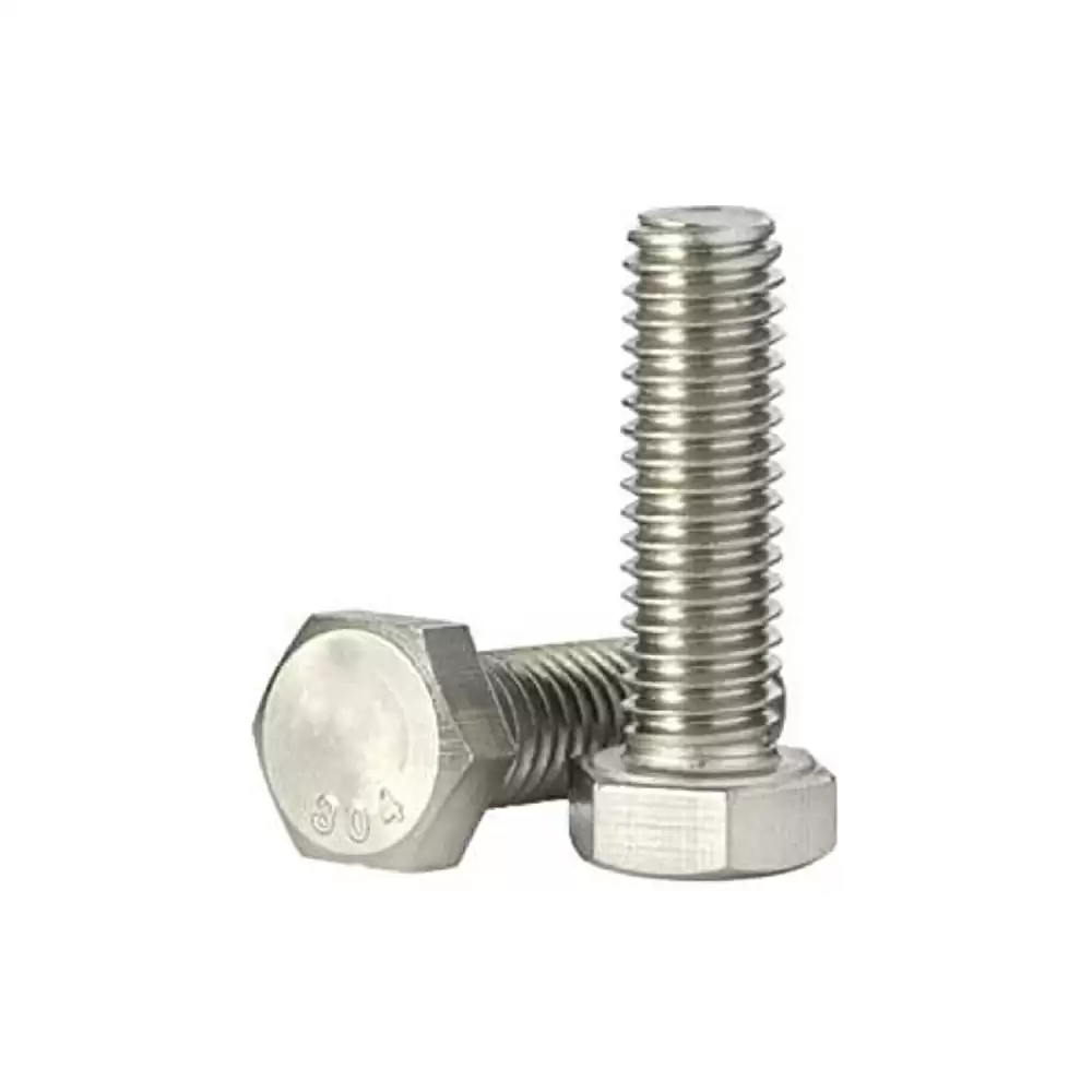 Suzu DIN 933 Stainless Steel 304 Hex Head Screw (M6X55) - SS Finish (100 Pcs)