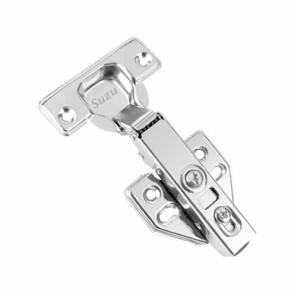 Suzu HW008 SS Half Overlay Hydraulic Concealed Hinge 8° Crank - Stainless Steel Finish