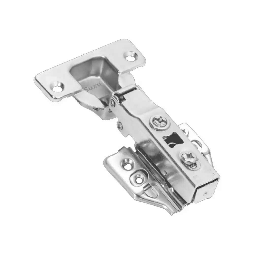 Suzu HW015 Clip-On Half Overlay Concealed Hinge 8° Crank - Nickel Finish