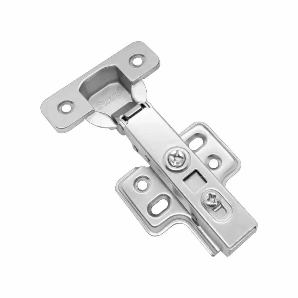 Suzu HW092 Clip-On Full Overlay Concealed Hinge 0° Crank - Nickel Finish