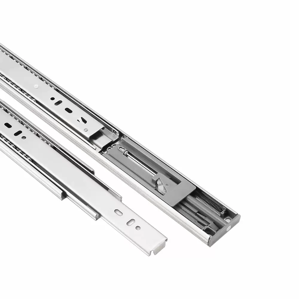 Suzu HW110 Mild Steel Soft Close Ball Bearing Telescopic Drawer Slide - 14 Inch (Zinc Finish)