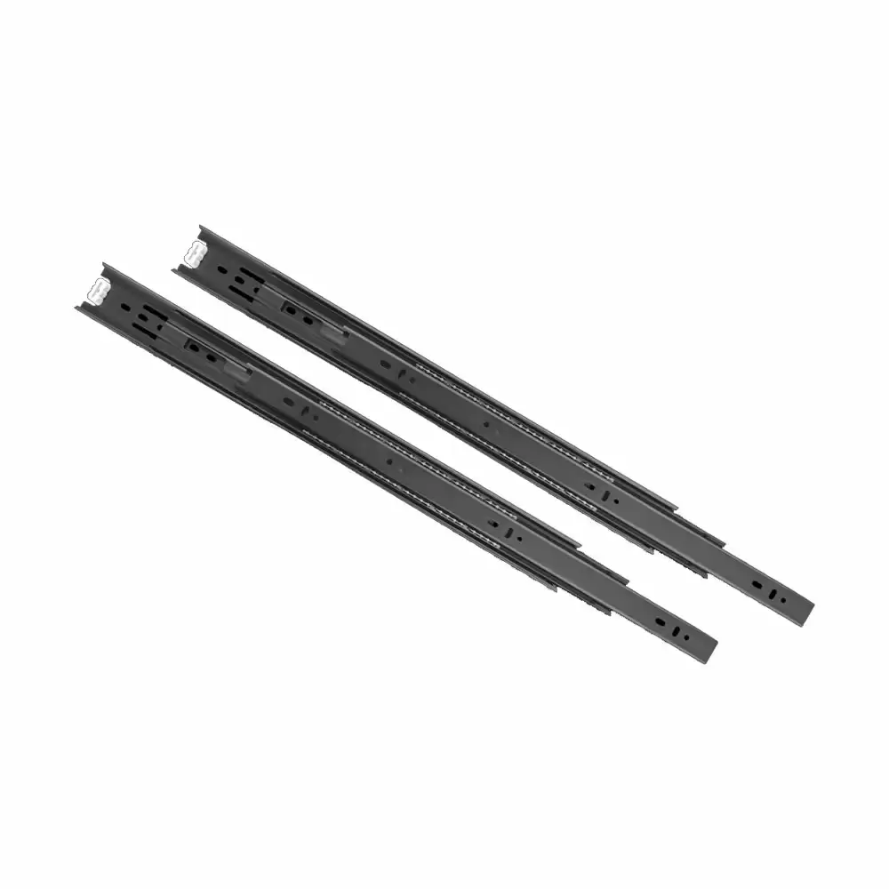 Suzu HW165 Mild Steel Regular Close Ball Bearing Telescopic Drawer Slide - 18 Inch (Black Finish)