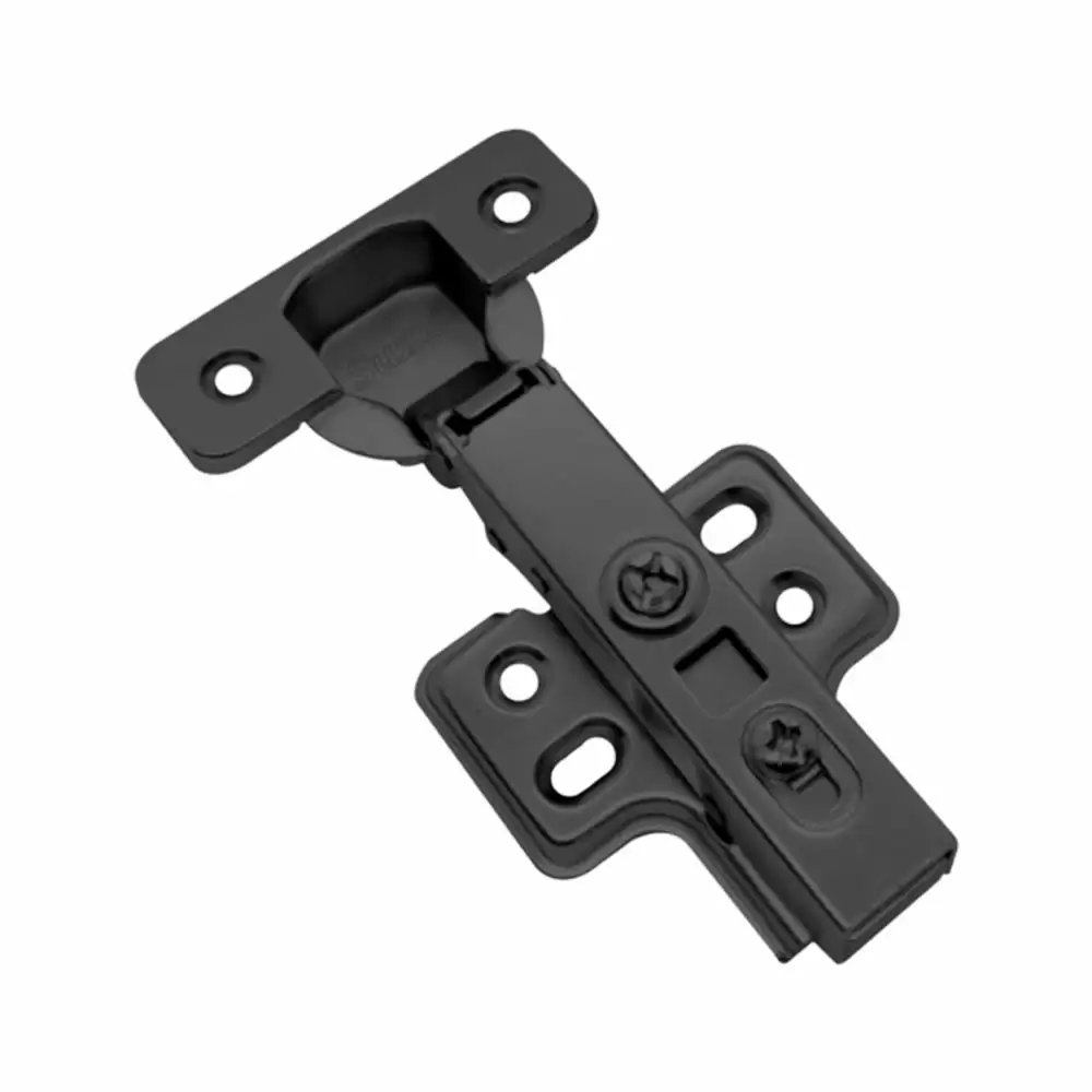 Suzu HW168 Clip-On Half Overlay Concealed Hinge 8° Crank - Graphite Finish