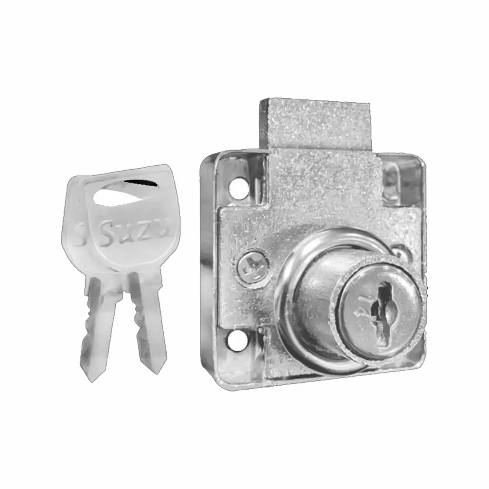 Suzu MPL Universal Zinc 20 mm Drawer Lock - Nickel Finish