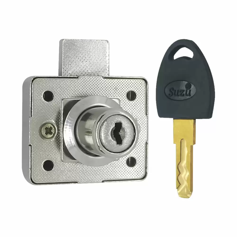 Suzu MPL Nova Brass 25 mm Drawer Lock - Nickel Finish