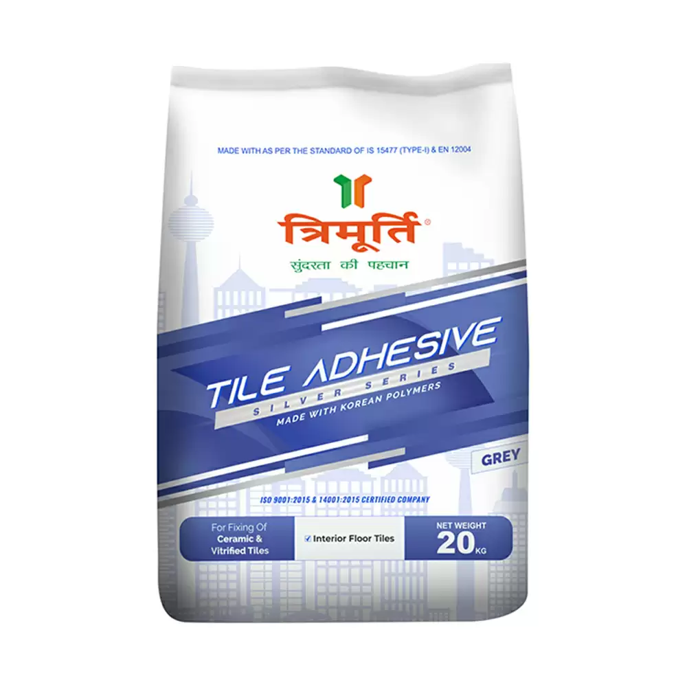 Trimurti Silver Cement Based Tile Adhesive For Interior Floor - 20 Kg (Grey)