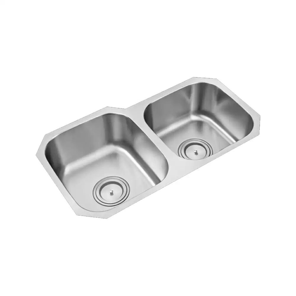 Anupam Excell Designer Stainless Steel Double Bowl Kitchen Sink with Waste Coupling - Satin (31 L x 18 W x 8 D) Inch