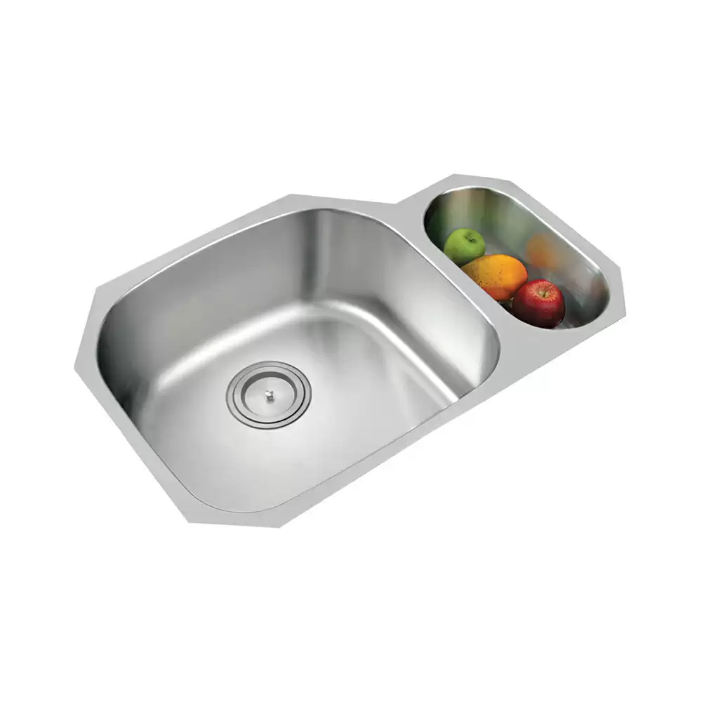 Anupam Excell Designer Stainless Steel Double Bowl Kitchen Sink with Waste Coupling - Satin (32 L x 21 W x 9 D) Inch