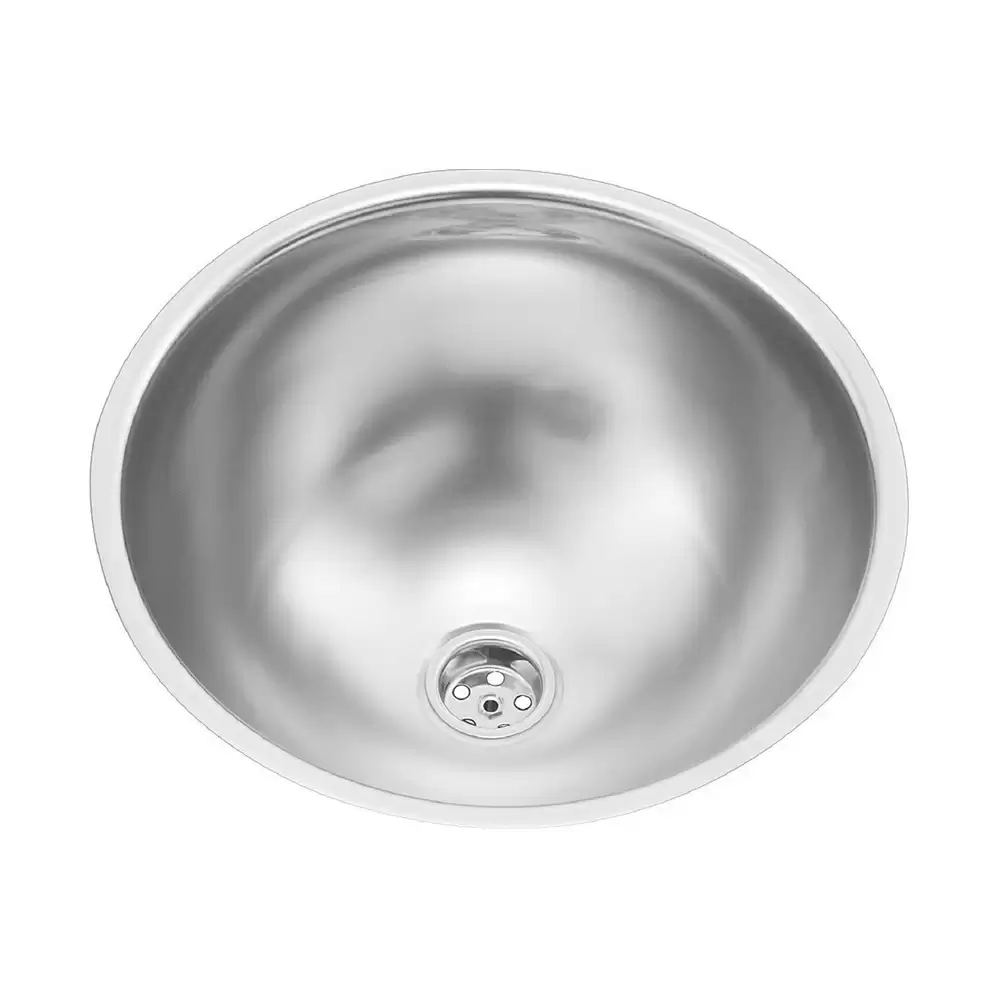 Anupam Zio Designer Single Bowl Round Kitchen Sink with Waste Coupling - Satin (17 Ø x 7 D) Inch