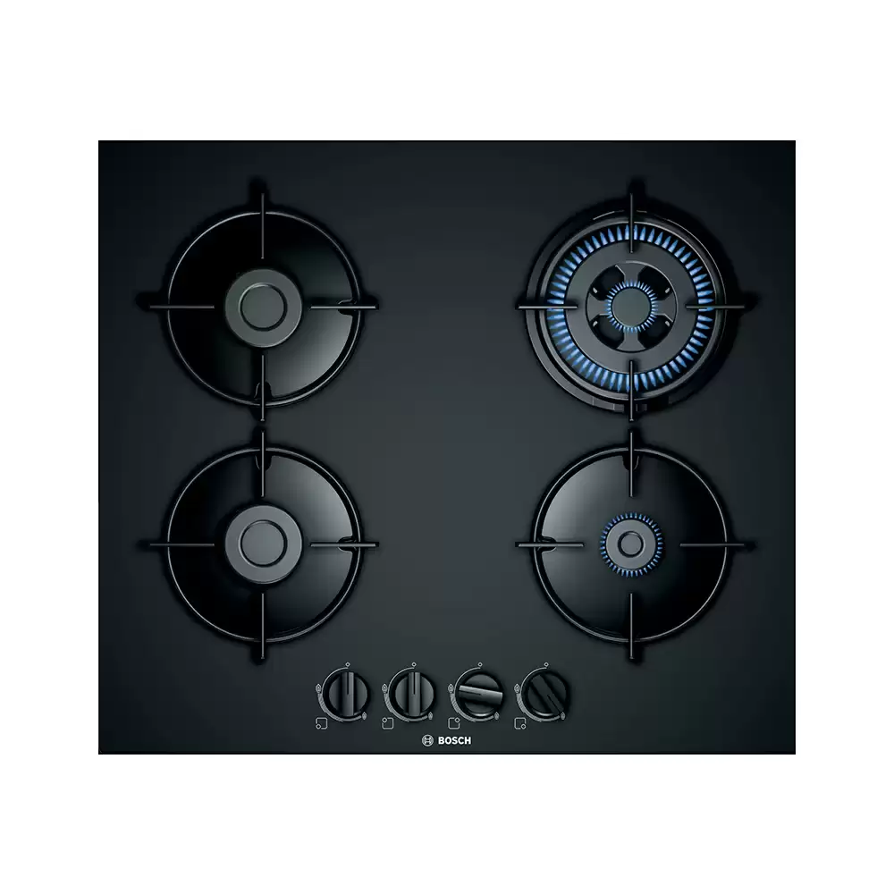 Bosch Series-4 Global Pro 60 cm 4 Burner Manual Ignition Glass Top Hob - (Black Finish)