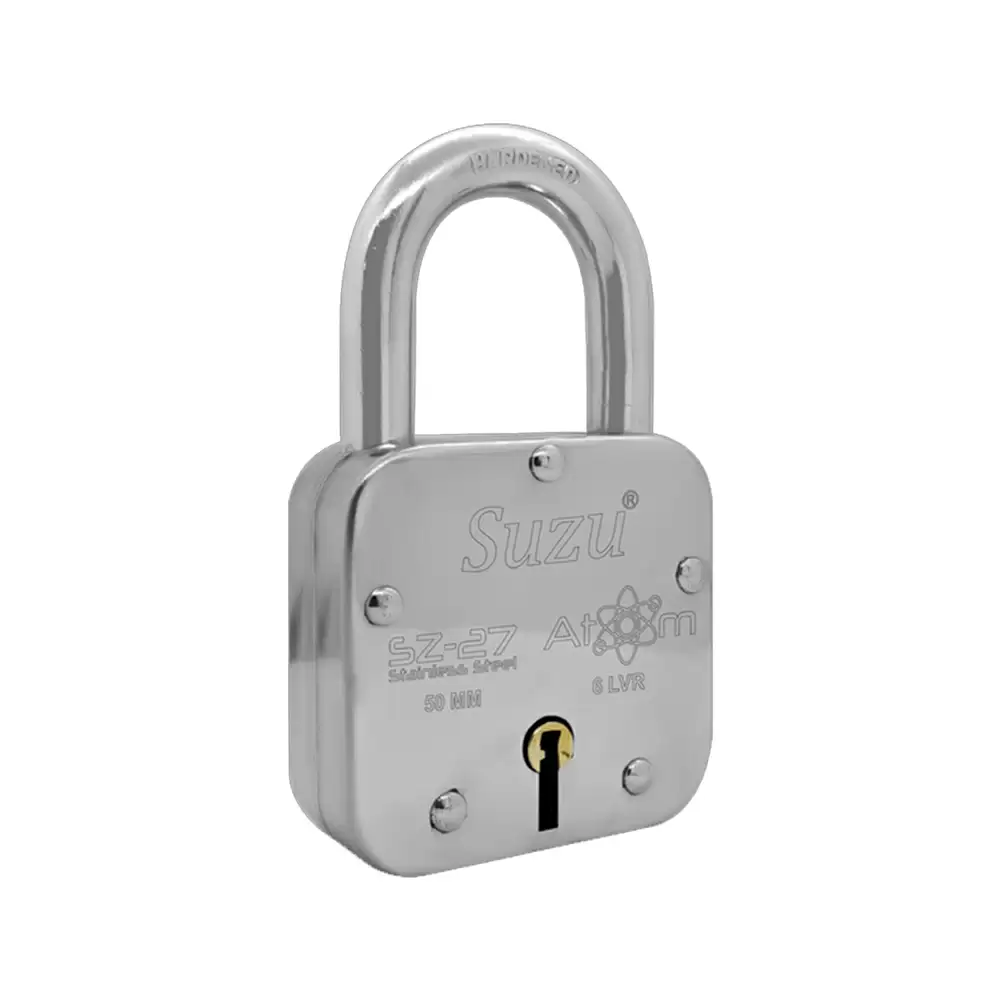 Suzu SZ-27 Atom 6 Levers Padlock With 3 Keys - 50 mm (Mirror Polish)