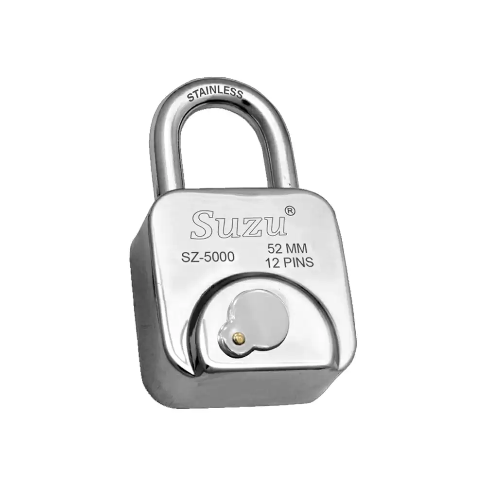 (Pack of 6) Suzu SZ-5000 12 Pin Padlock With 3 Keys - 52 mm (Mirror Polish)