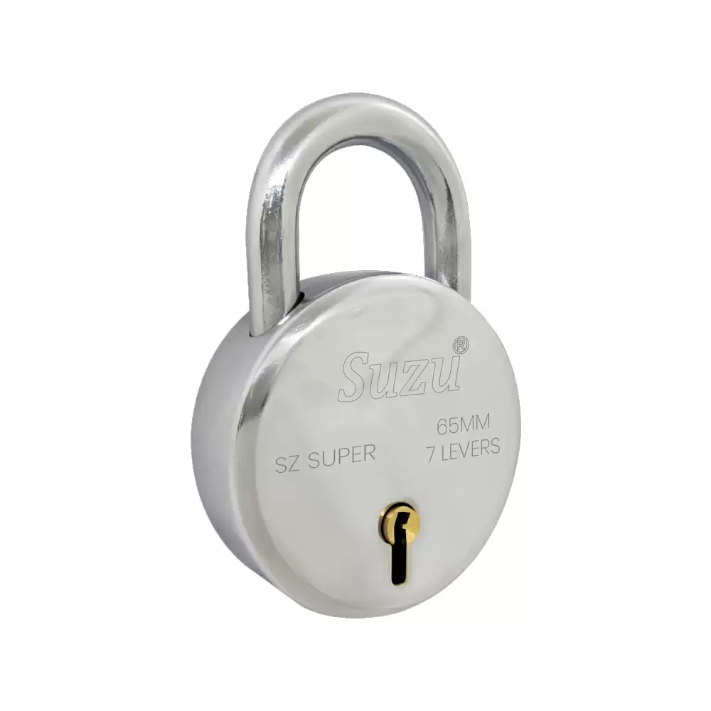 Suzu SZ Super 7 Levers Padlock With 3 Keys - 65 mm (Mirror Polish)