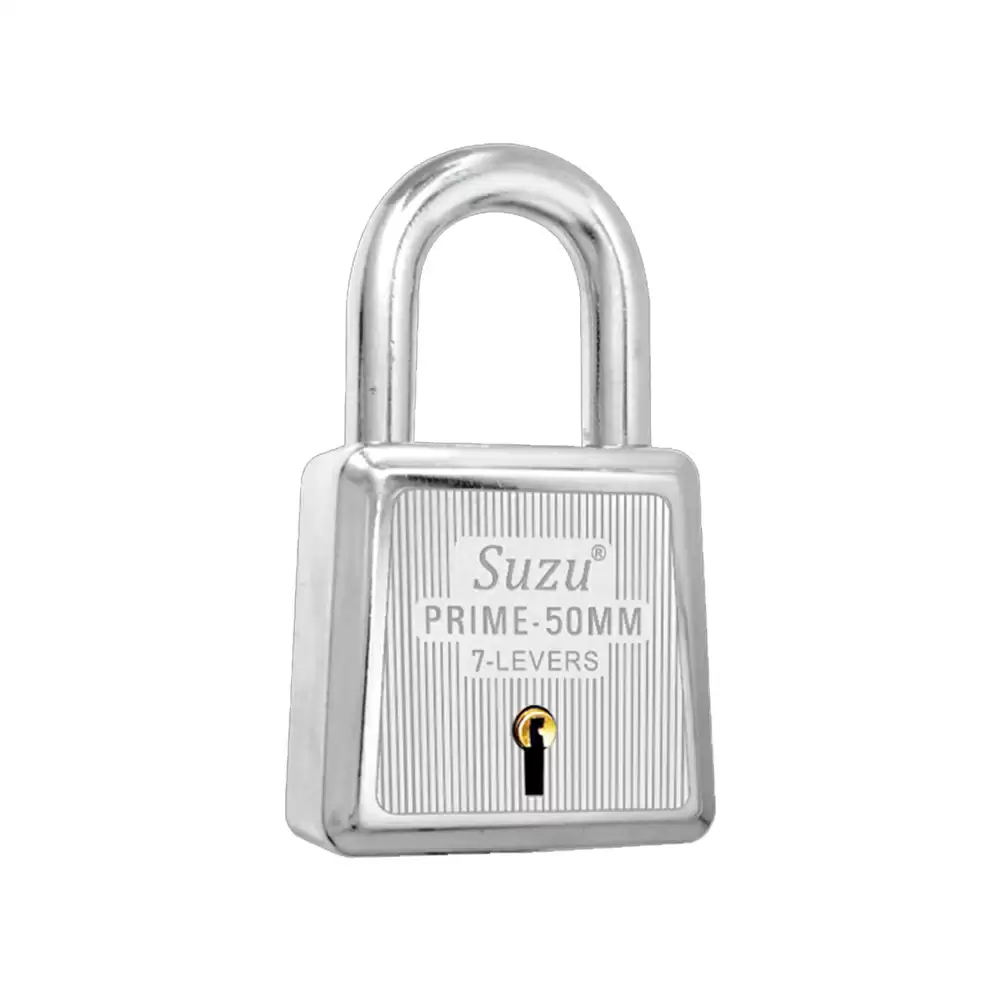 Suzu Prime 7 Levers Padlock With 3 Keys - 50 mm (Stainless Steel)