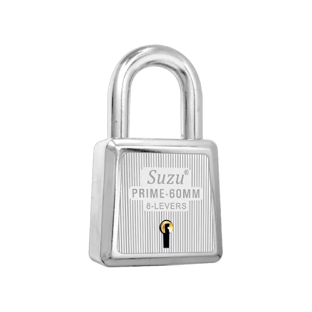 Suzu Prime 8 Levers Padlock With 3 Keys - 60 mm (Stainless Steel)