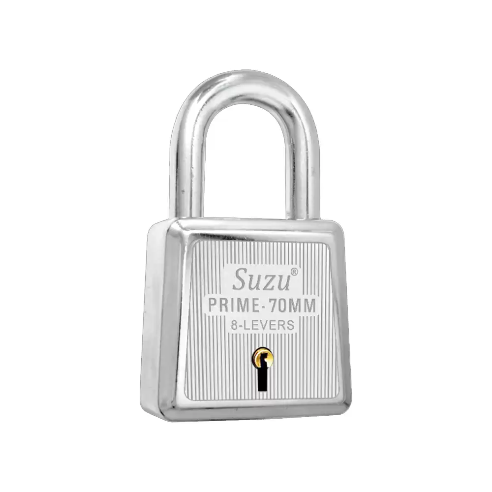 Suzu Prime 8 Levers Padlock With 3 Keys - 70 mm (Stainless Steel)