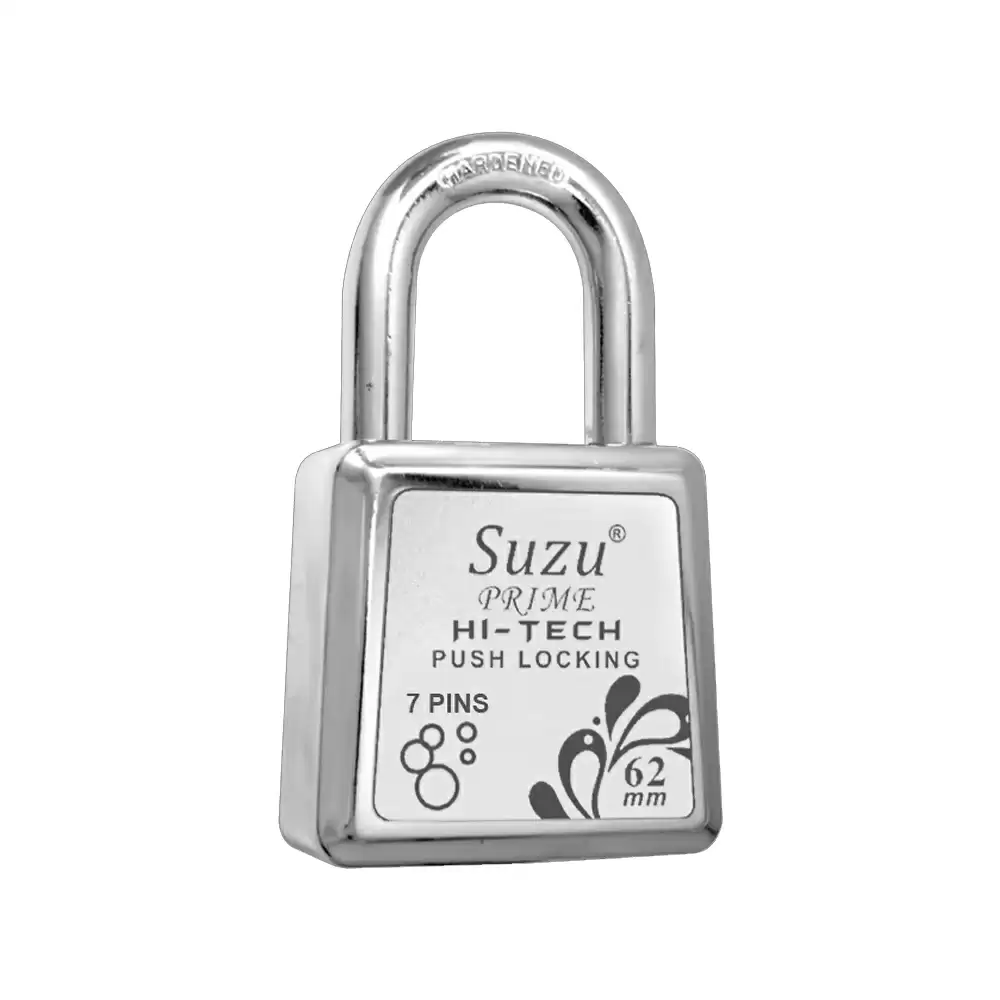 Suzu Prime Hi-Tech 7 Pin Padlock With 3 Keys - 62 mm (Mirror Polish)