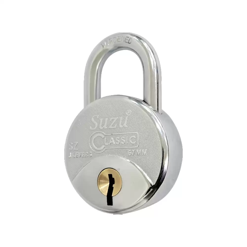 Suzu SZ Classic 8 Levers Padlock With 3 Keys - 57 mm (Mirror Polish)