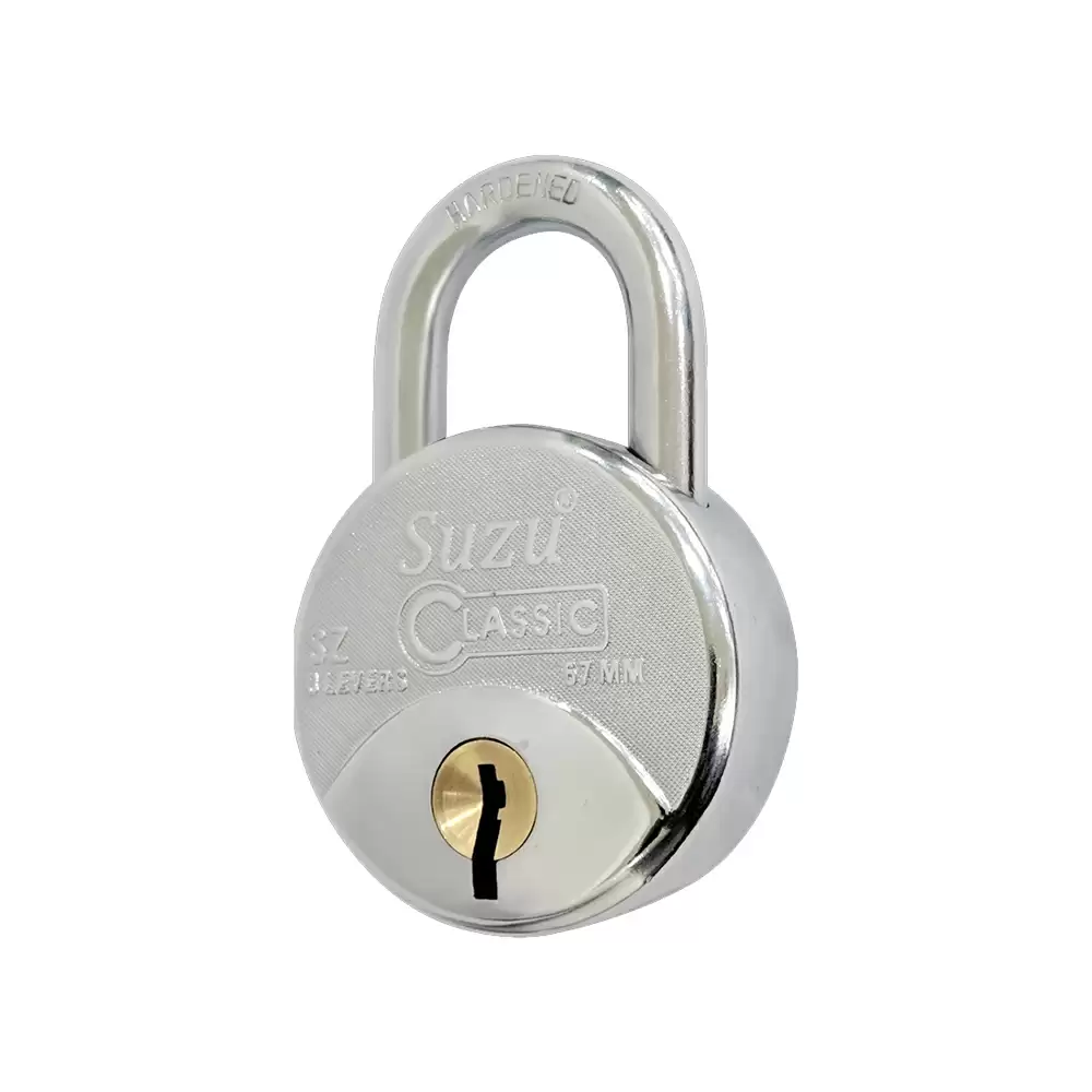 Suzu SZ Classic 8 Levers Padlock With 3 Keys - 67 mm (Mirror Polish)