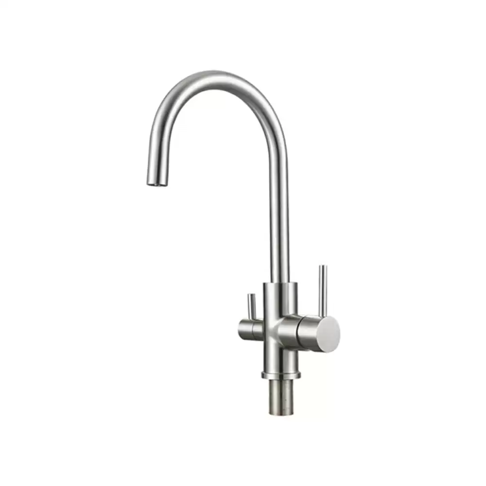 Anupam (SS1102) Primo Swivel Spout with Three-Inlet Mixer Kitchen Sink Tap - Satin Finish