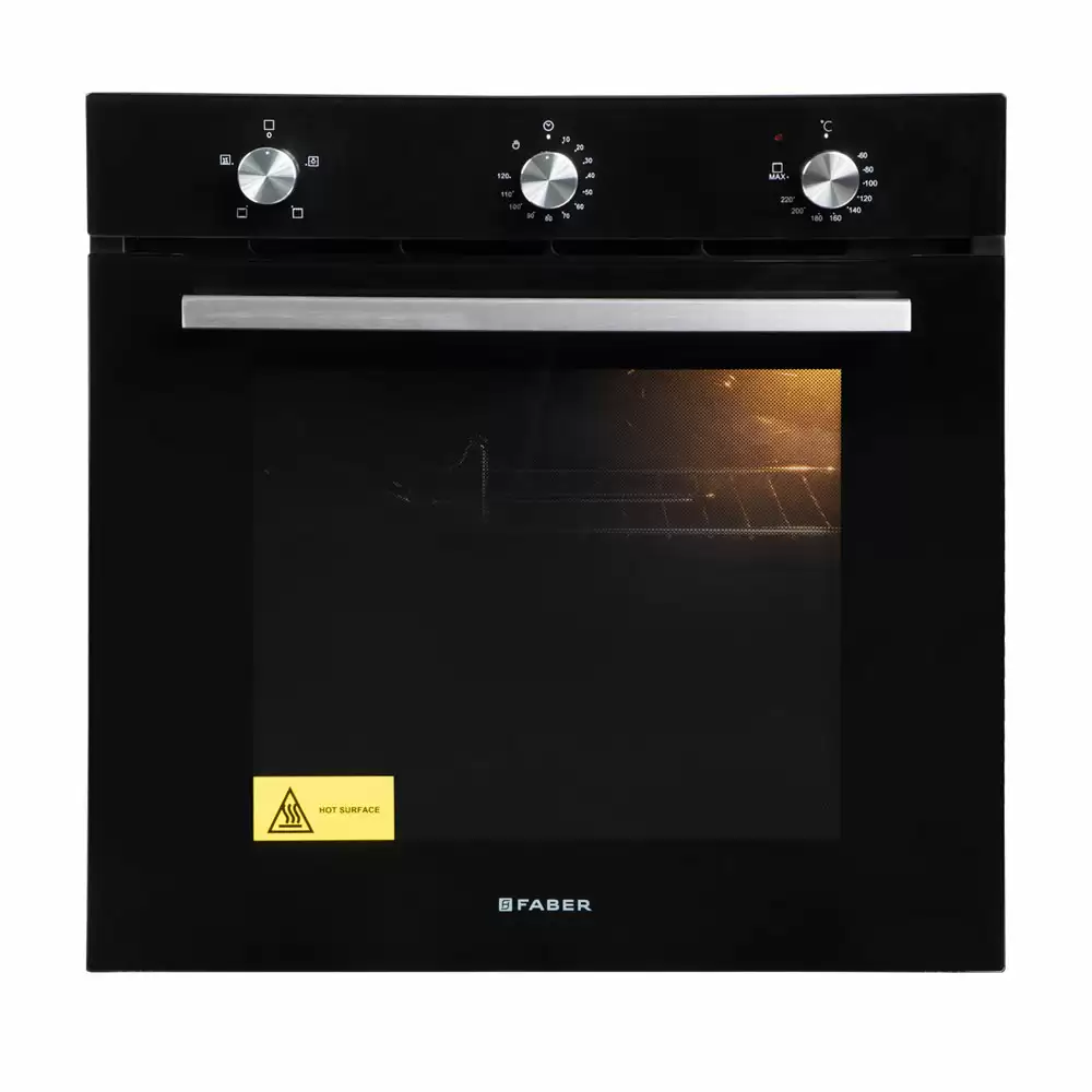 Faber FBIO 80L 4F Rotary Knob Control Built-in Oven With Grill, Capacity 80 L - Black (1 Year Warranty)