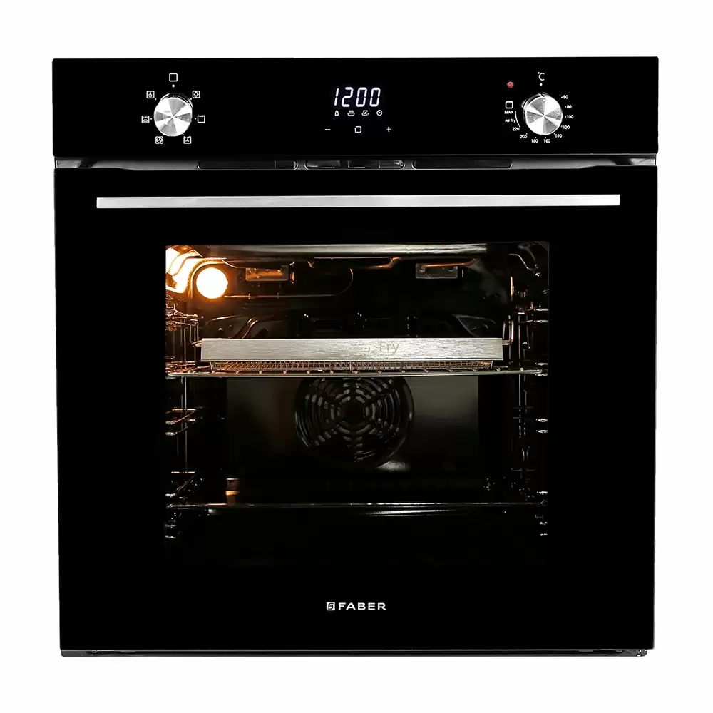 Faber FBIO 83L 6F AF 60 Touch & Knob Control Built-in Oven With Defrost & Grill, Capacity 83 L - (Black)