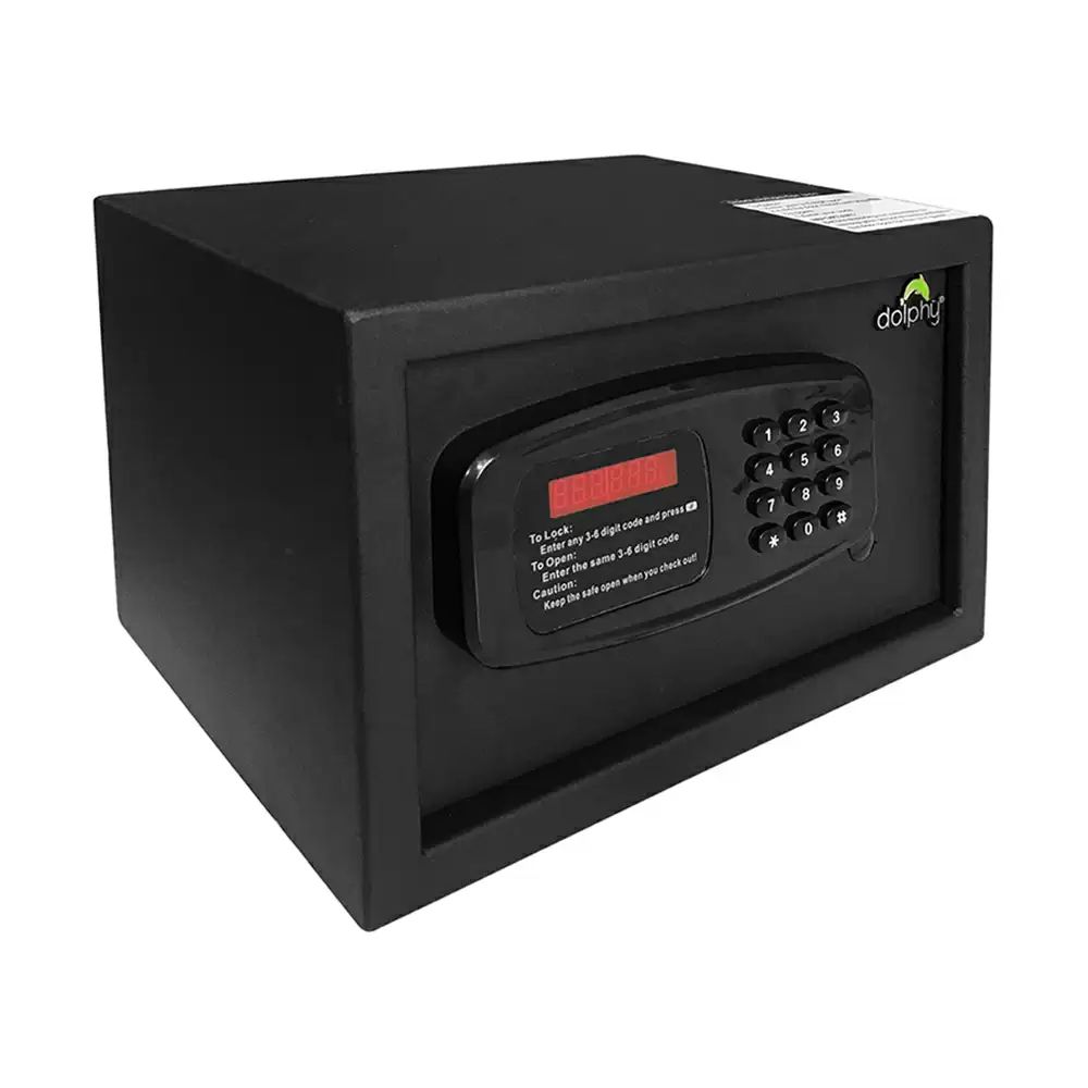 Dolphy DEHS0008 Electronic Safe Locker For Home & Office With Pin Code, Black - 6.5 Kg