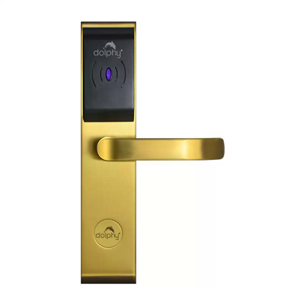 Dolphy DHDL0001-G Deadbolt Smart Door Lock for Hotels With RFID, Key Access (Golden)