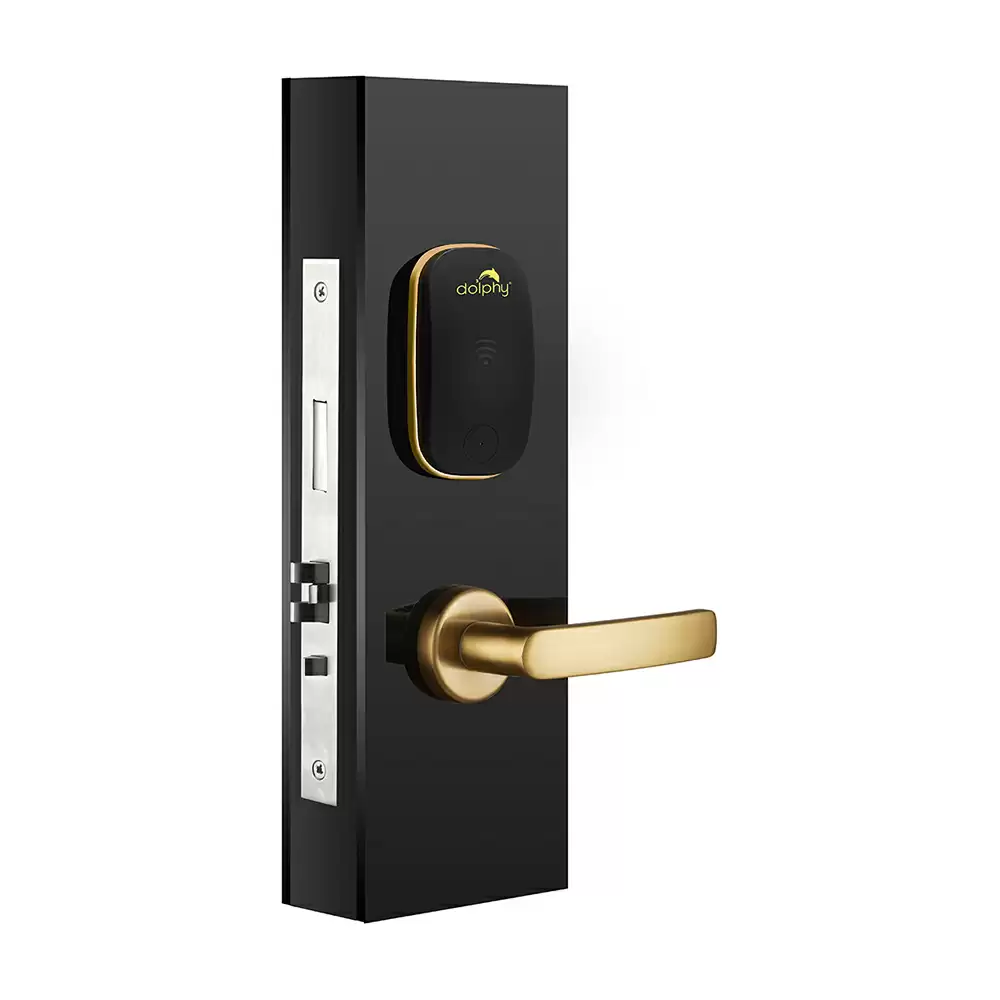 Dolphy DHDL0002-G Mortise Smart Door Lock for Hotels With RFID, Key Access (Golden)