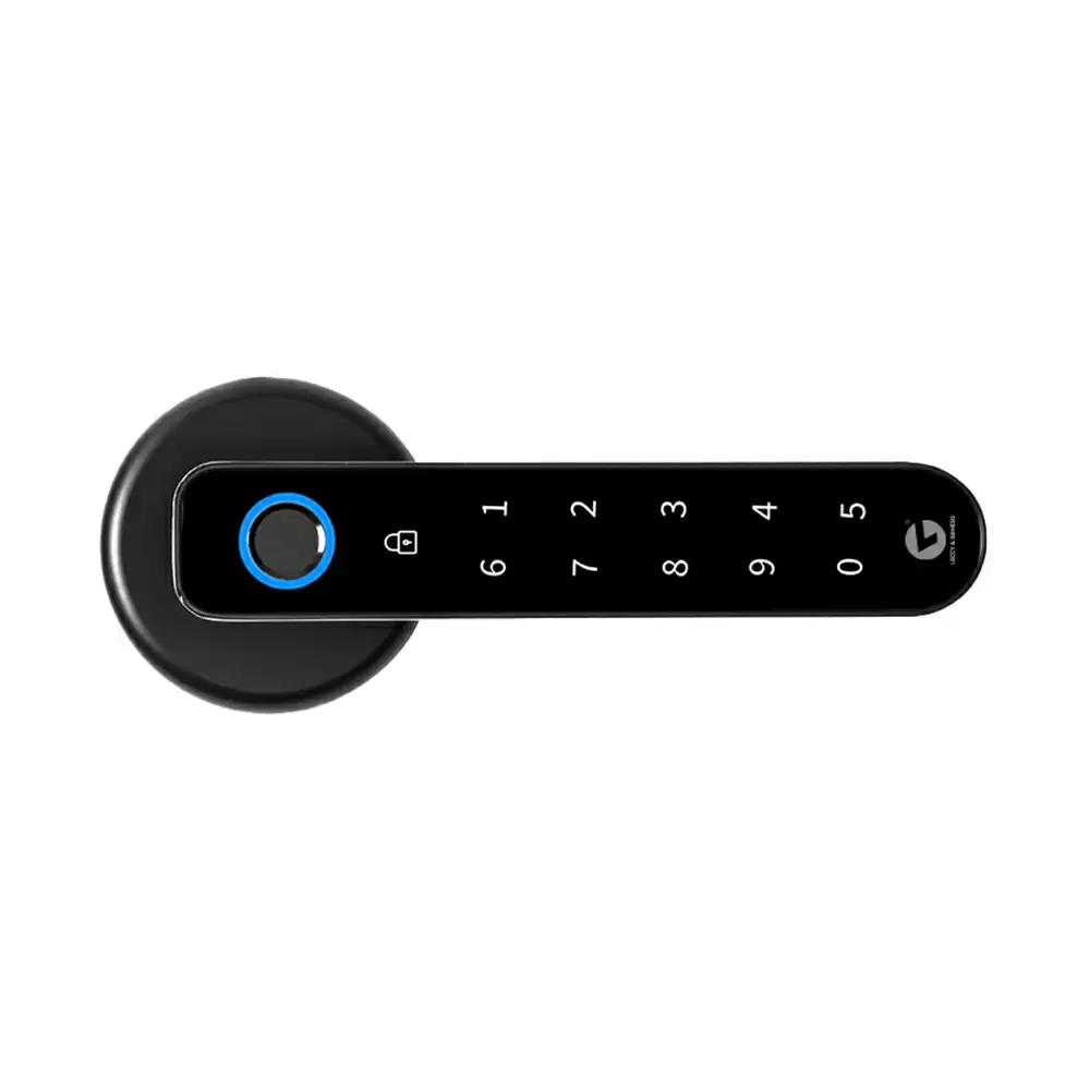 Leccy & Genesis H3 Mortise Smart Door Lock for Home With Fingerprint, Pin Code, Bluetooth, Key Access (Black)