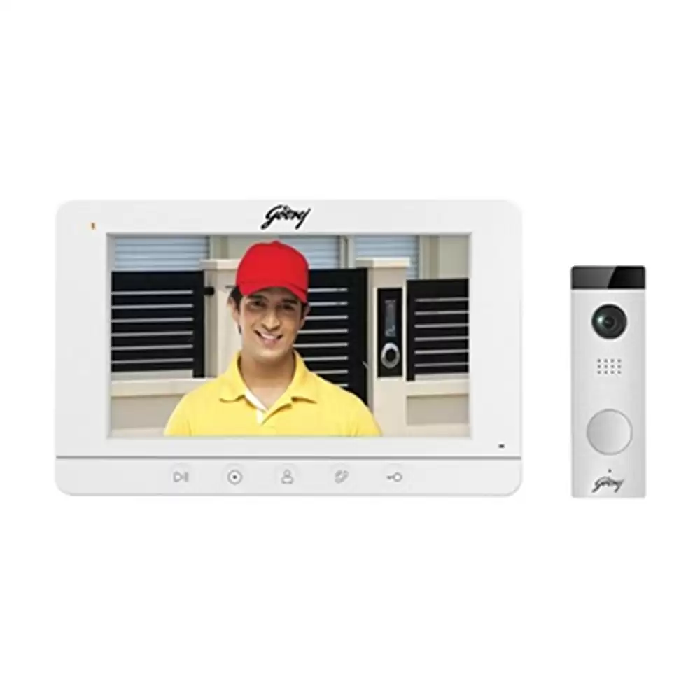 Godrej V-Series Seethru RE Video Door Phone, 7 Inches - White