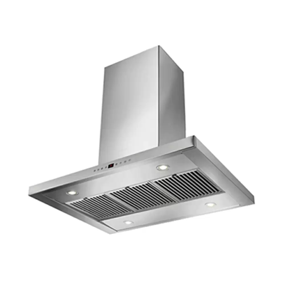 Faber Hood Slim Plus Isola DD LTW 90 cm Baffle Filter Ceiling Mounted Kitchen Chimney - Suction Capacity 1000m3/hr (Silver)