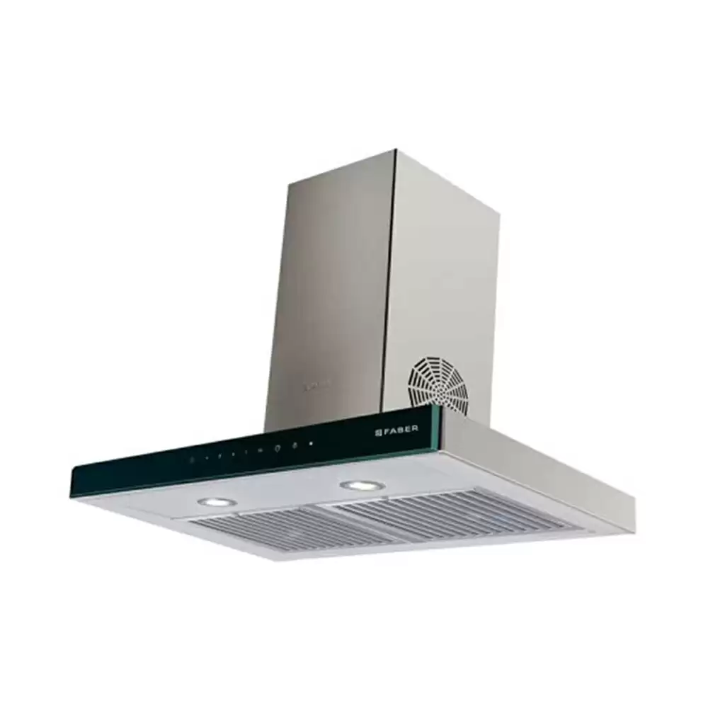 Faber Hood Stilux 3D T2S2 TC LTW 60 cm Baffle Filter Wall Mounted Kitchen Chimney - Suction Capacity 1095 m3/hr (Silver)