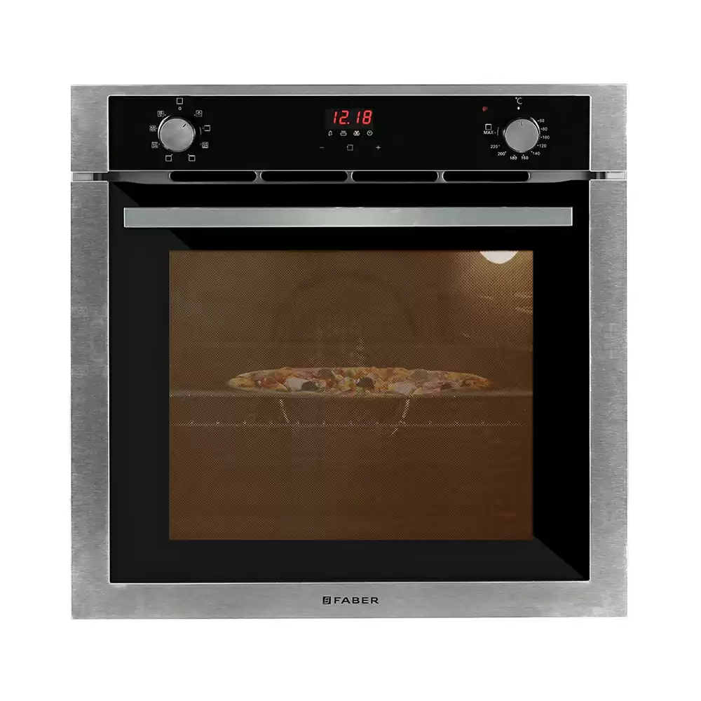 Faber FBIO 8F Rotary Knob Control Built-in Oven With Grill & Convection, Capacity 80 L - (Black)