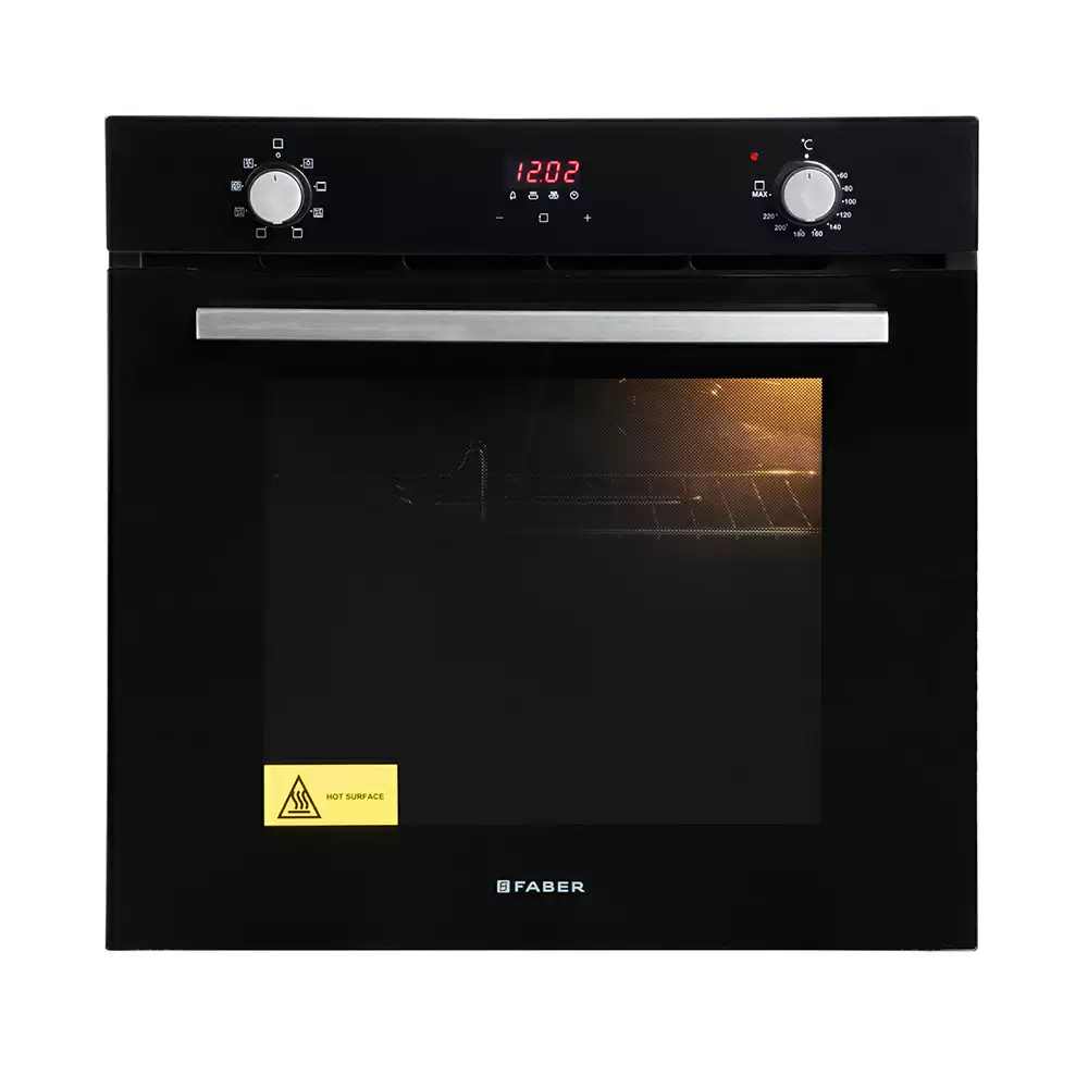 Faber FBIO 80L 8F Rotary Knob Control Built-in Oven With Convection & Grill, Capacity 80 L - Black (1 Year Warranty)