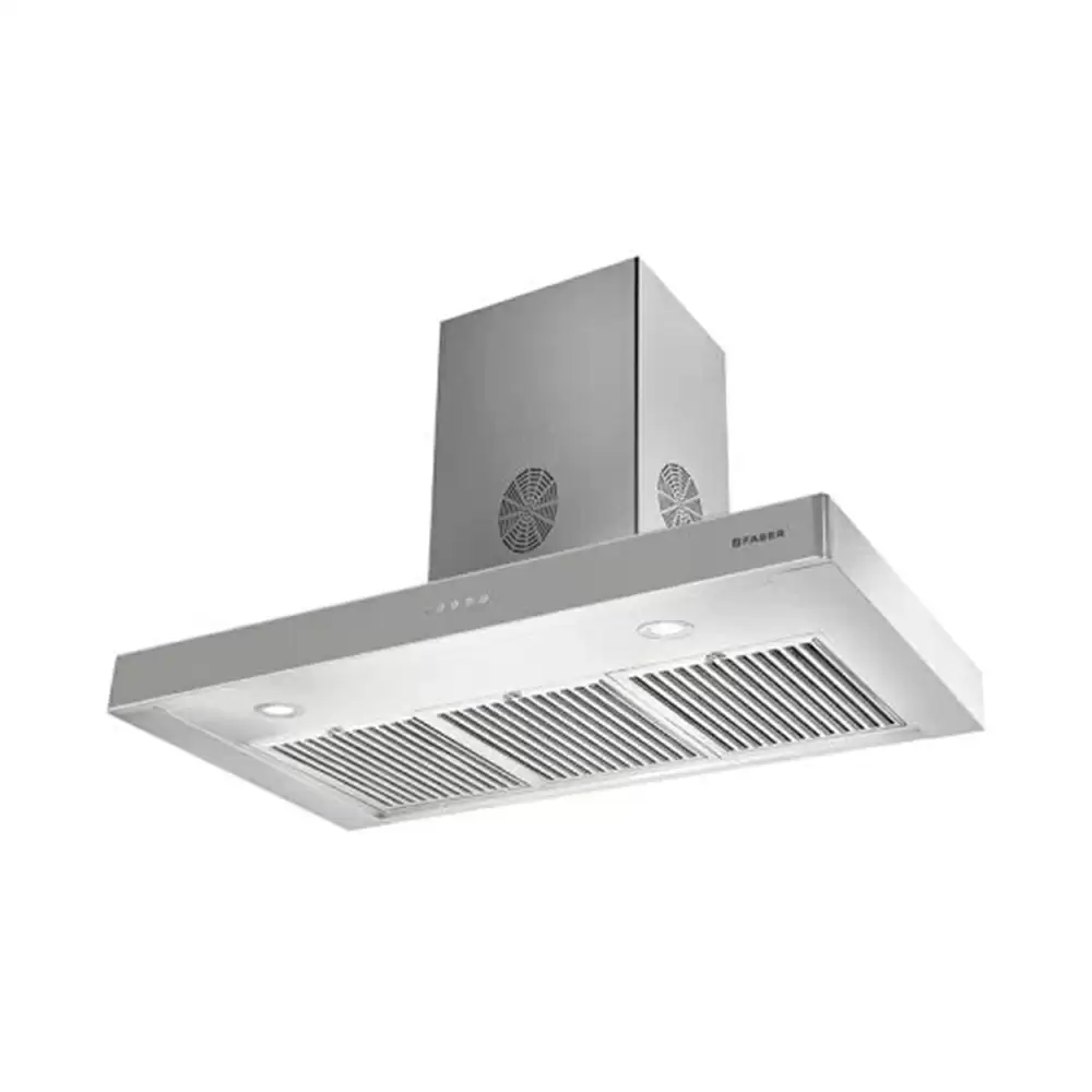 Faber Hood Stilo 3D Plus T2S2 Max LTW 90 cm Baffle Filter Wall Mounted Kitchen Chimney - Suction Capacity 1350m3/hr (Silver)