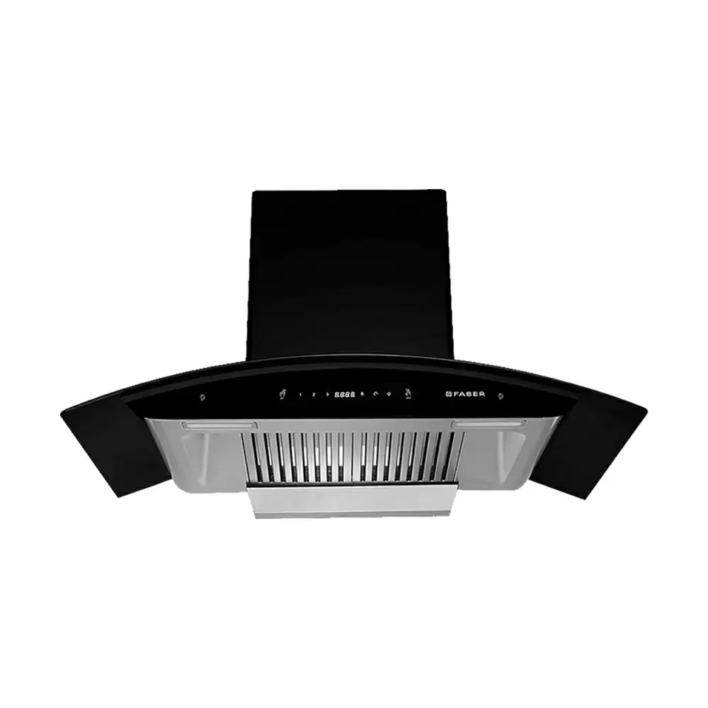 Faber Primus Plus Energy TC HC BK-N 90 cm Baffle Filter Wall Mounted Kitchen Chimney  - Suction Capacity 1500m3/hr (Black)