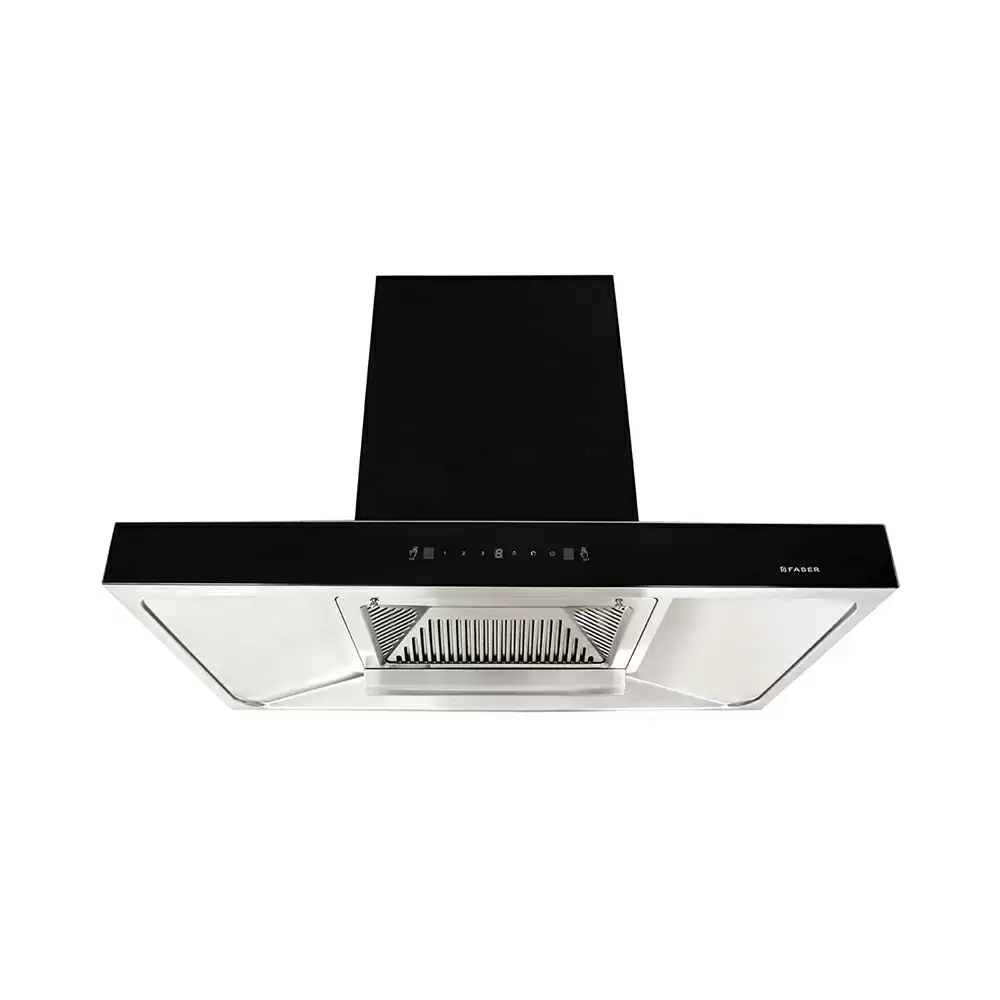 Faber Hood Jupiter Plus HC SC BK 90 cm Cone Baffle Filter Wall Mounted Kitchen Chimney  - 1500m3/hr (Black)