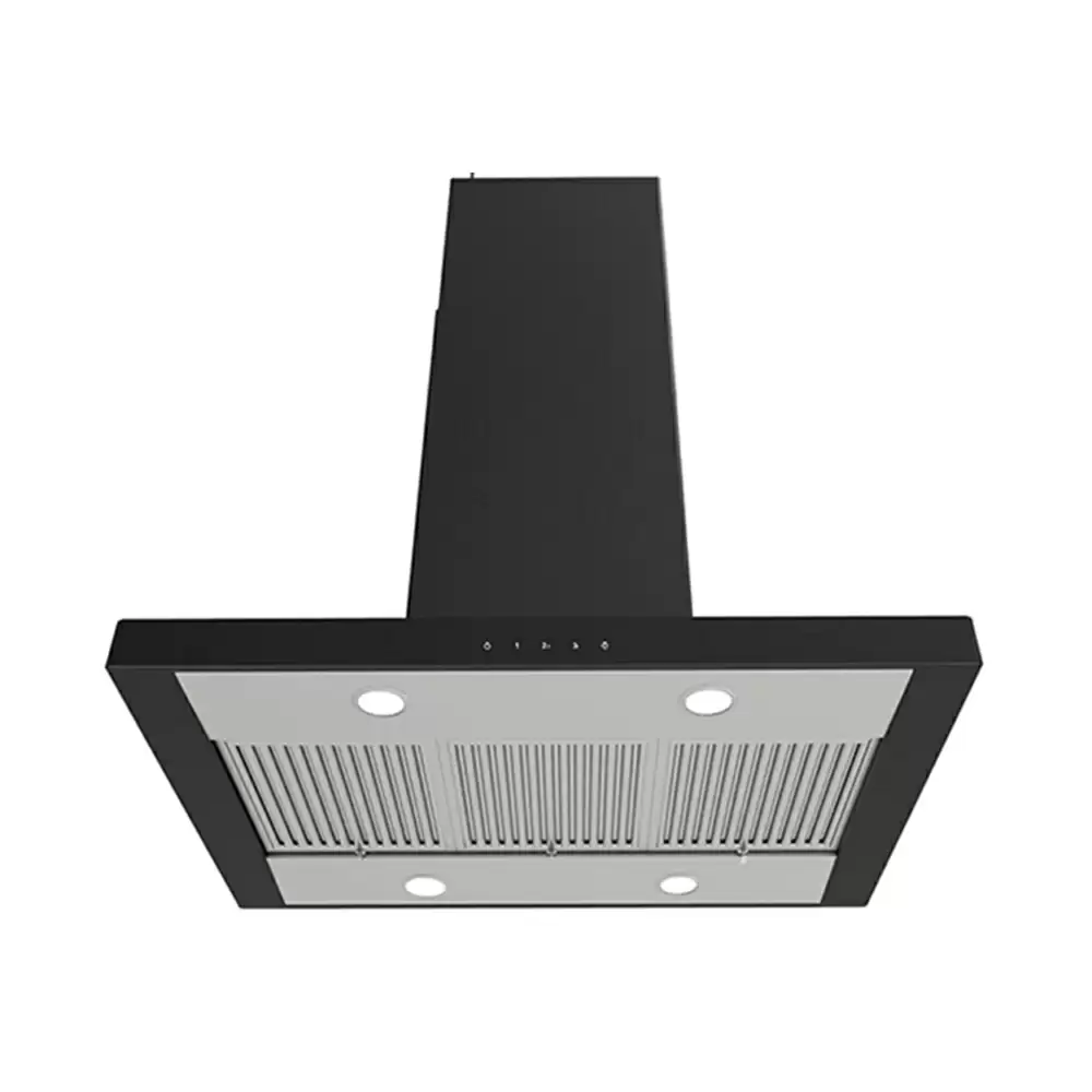 Faber Hood Janus Isola Bk 90 cm Baffle Filter Wall Mounted Kitchen Chimney, Suction Capacity -1000m3/hr (Black)