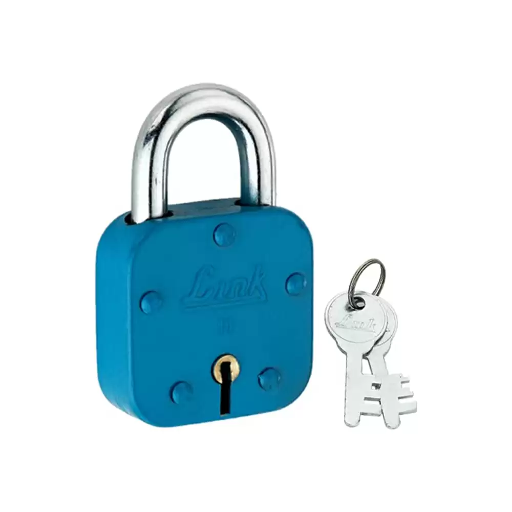 Link CLS-No.11 6 Levers Hardened Shackle Padlock With 3 Keys - 54 mm (Blue)