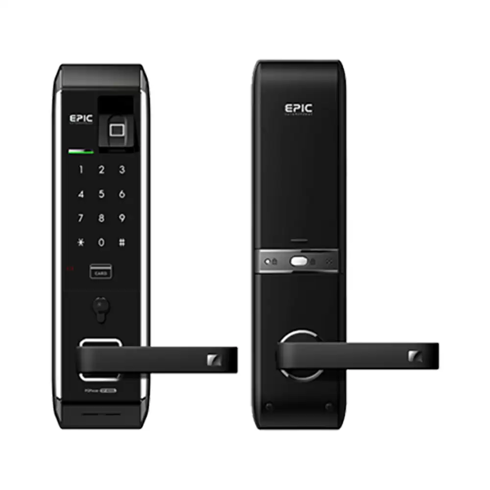 Epic EF-8000L Mortise Smart Door Lock With Fingerprint, Pin Code, RFID Card & Mechanical Key, Black (2 Years Warranty)