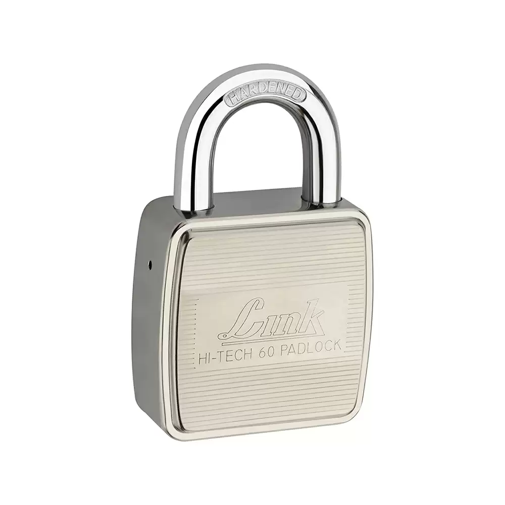 Link HT Hardened Shackle Padlock With 3 Keys - 60 mm (Silver Finish)