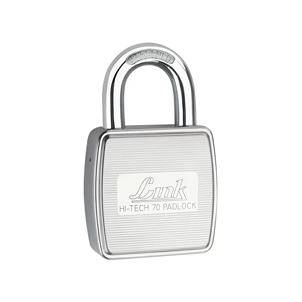 Link HT Hardened Shackle Padlock With 3 Keys - 70 mm (Silver Finish)