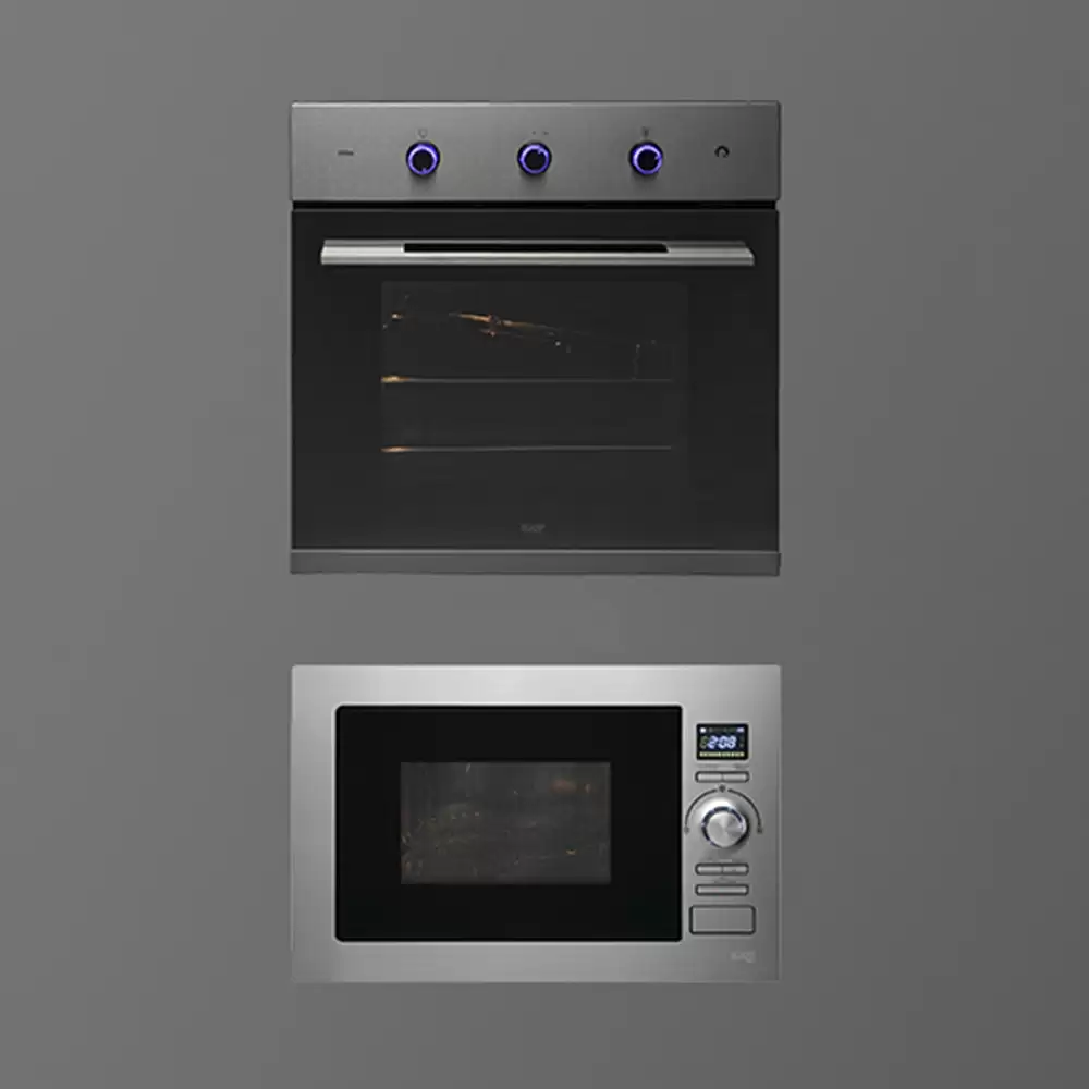 Kaff KOV 70AMSS (Rotary Knob Control, 70 L) Built-In Oven & KMW HN 6-BLK (Button & Knob Control, 28 L) Built-In Microwave - Combo