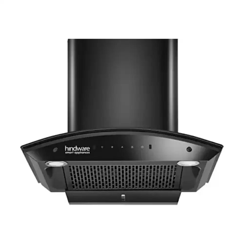 Hindware Celesia 60 cm Auto Clean Filterless Hood Wall Mounted Kitchen Chimney, Suction Capacity 1350 m³/hr - (Black)