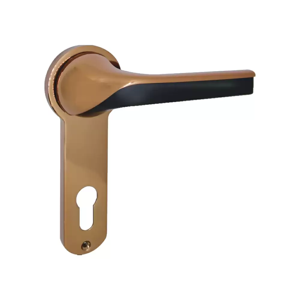 Suzu Omega CY Plate Mortise Handle - 250 mm (Black Rose Gold)